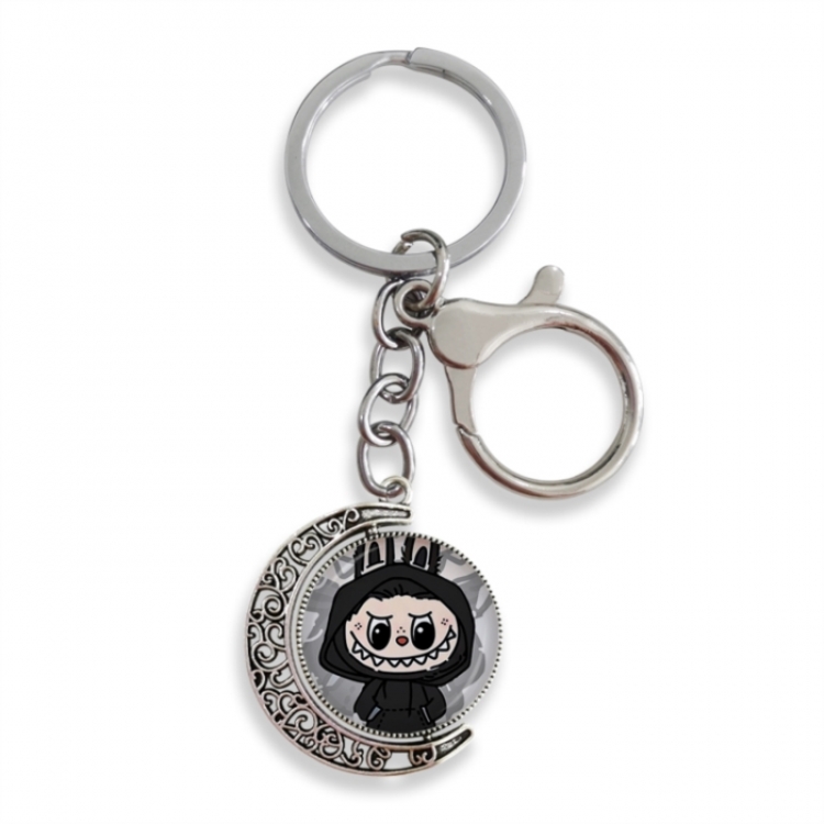 LABUBU Anime double-sided crystal rotating gemstone keychain pendant price for 5 pcs
