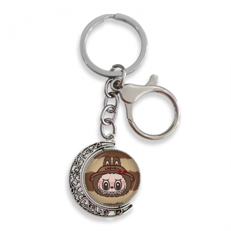 LABUBU Anime double-sided crystal rotating gemstone keychain pendant price for 5 pcs