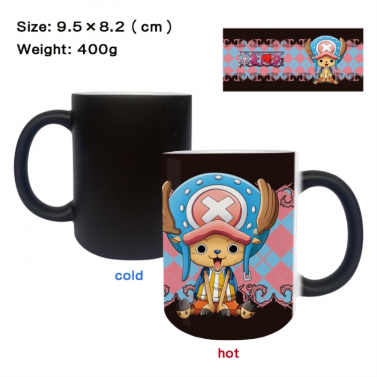 One Piece Anime peripherals color changing ceramic cup tea cup mug 9.5X8.2cm