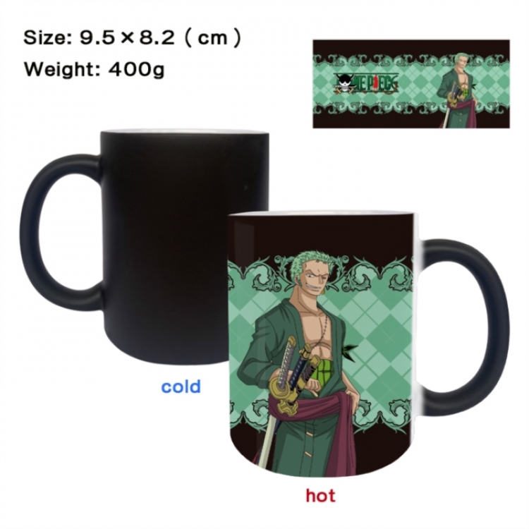 One Piece Anime peripherals color changing ceramic cup tea cup mug 9.5X8.2cm