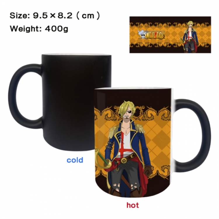 One Piece Anime peripherals color changing ceramic cup tea cup mug 9.5X8.2cm