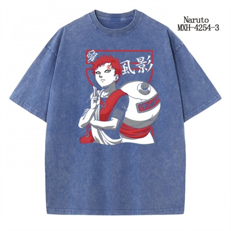 Naruto Anime peripheral pure cotton washed and worn T-shirt from S to 2XL