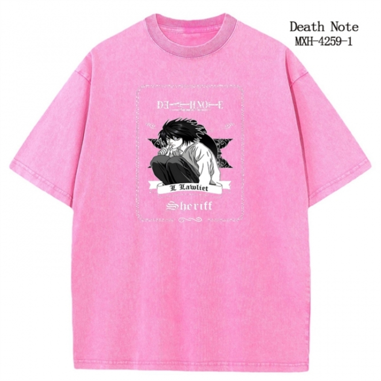 Death note Anime peripheral pure cotton washed and worn T-shirt from S to 2XL