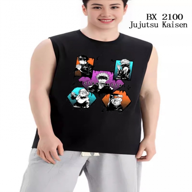 Jujutsu Kaisen Anime peripheral printed pure cotton vest T-shirt from S to 3XL