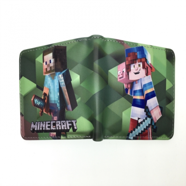 Minecraft Anime two fold  Short wallet 11X9.5CM 60G 
