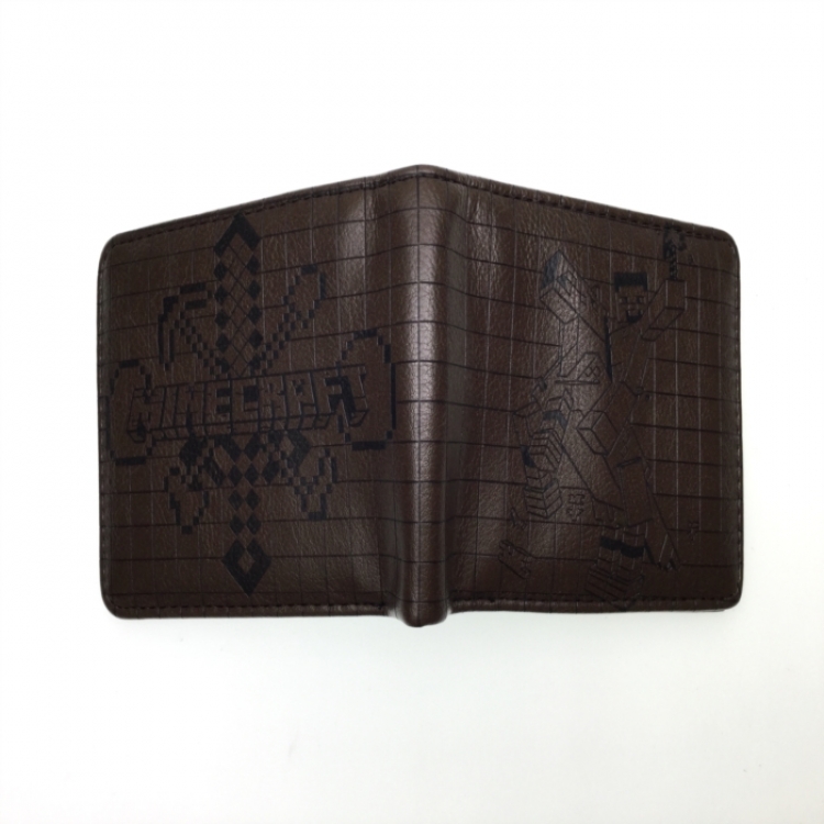 Minecraft Half fold embossed short leather wallet 11X10CM