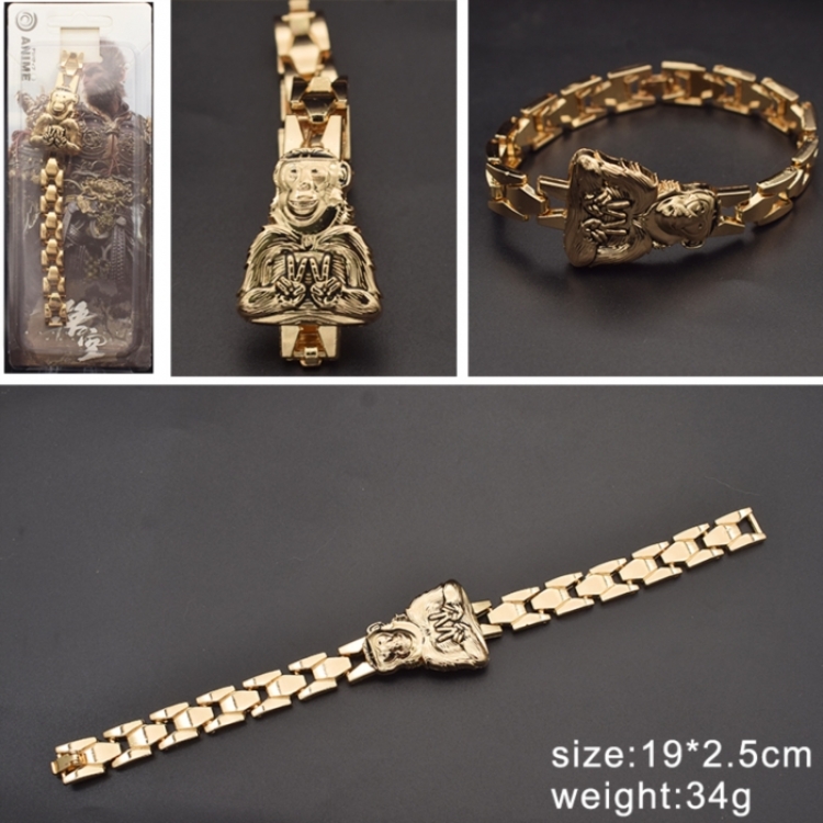Black Myth Anime Cartoon Gold Bracelet