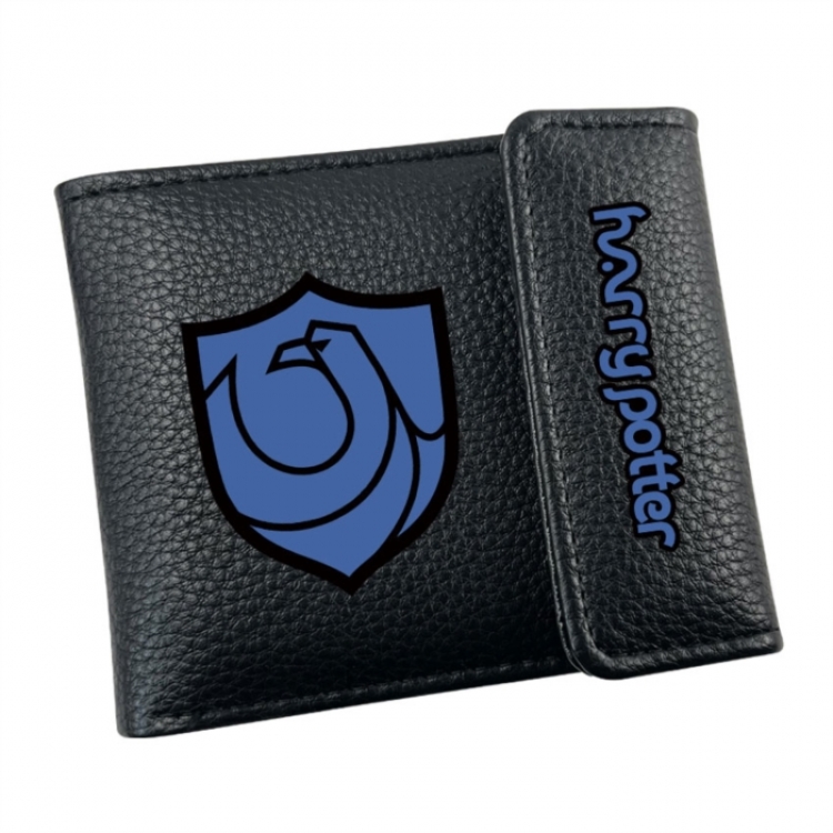 Harry Potter Anime Litchi Pattern Hidden Buckle Half Fold Printed Wallet 12X10X2CM