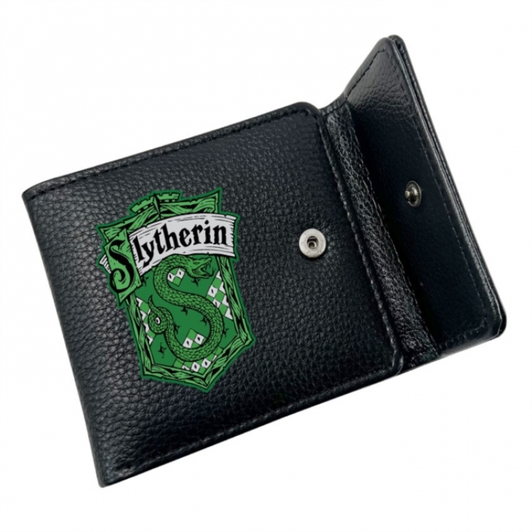 Harry Potter Anime Litchi Pattern Hidden Buckle Half Fold Printed Wallet 12X10X2CM