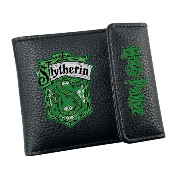 Harry Potter Anime Litchi Pattern Hidden Buckle Half Fold Printed Wallet 12X10X2CM