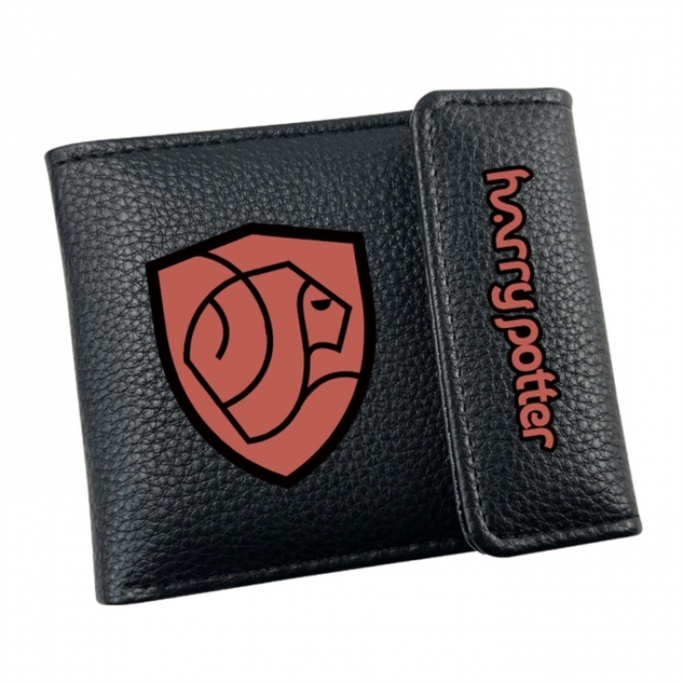 Harry Potter Anime Litchi Pattern Hidden Buckle Half Fold Printed Wallet 12X10X2CM