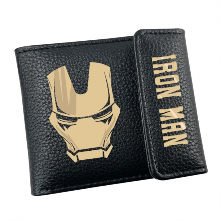 Marvel Anime Litchi Pattern Hidden Buckle Half Fold Printed Wallet 12X10X2CM