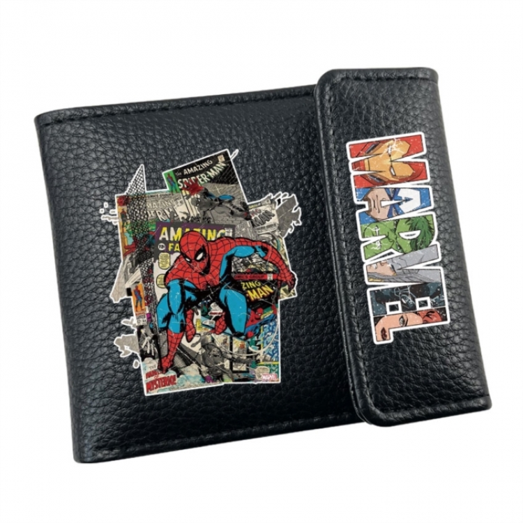 Marvel Anime Litchi Pattern Hidden Buckle Half Fold Printed Wallet 12X10X2CM