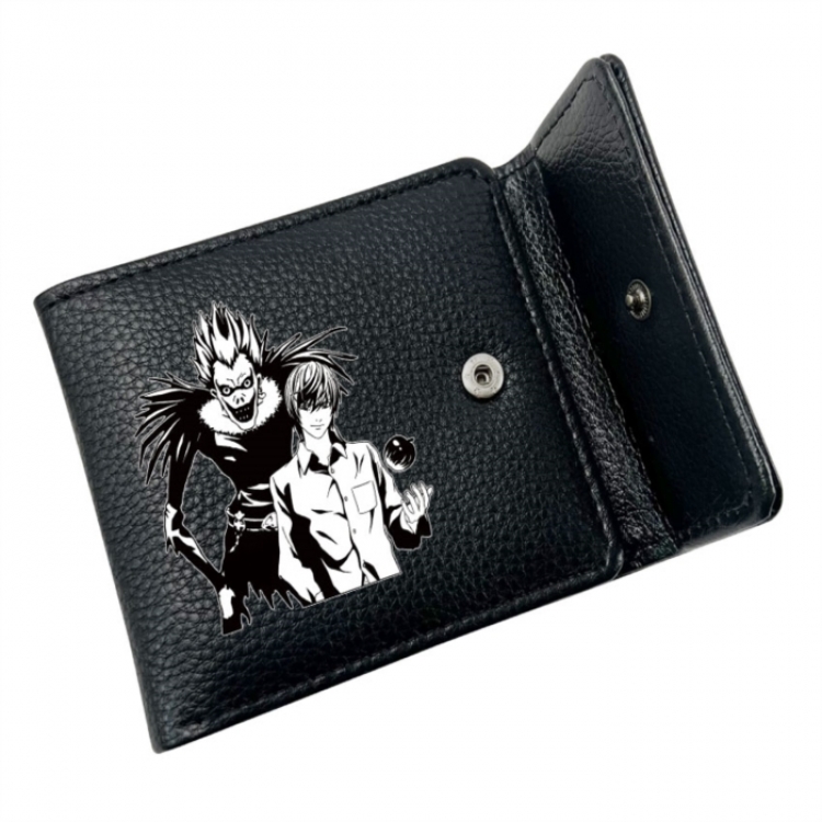 Death note Anime Litchi Pattern Hidden Buckle Half Fold Printed Wallet 12X10X2CM