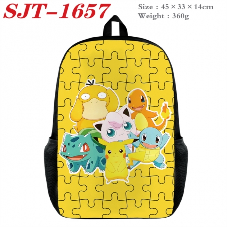 Pokemon Anime nylon canvas backpack student backpack 45x33x14cm
