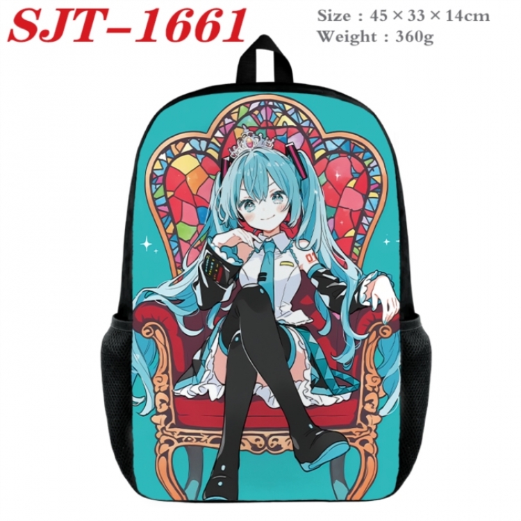 Hatsune Miku Anime nylon canvas backpack student backpack 45x33x14cm