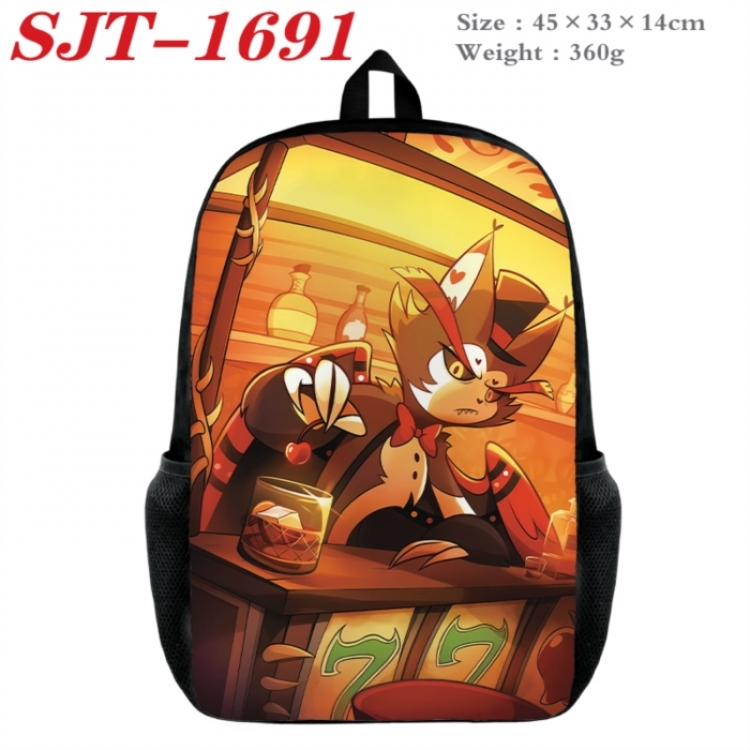 Hazbin Hotel  Anime nylon canvas backpack student backpack 45x33x14cm