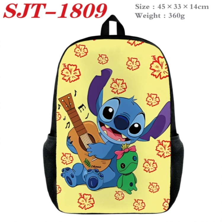 Lilo & Stitch Anime nylon canvas backpack student backpack 45x33x14cm