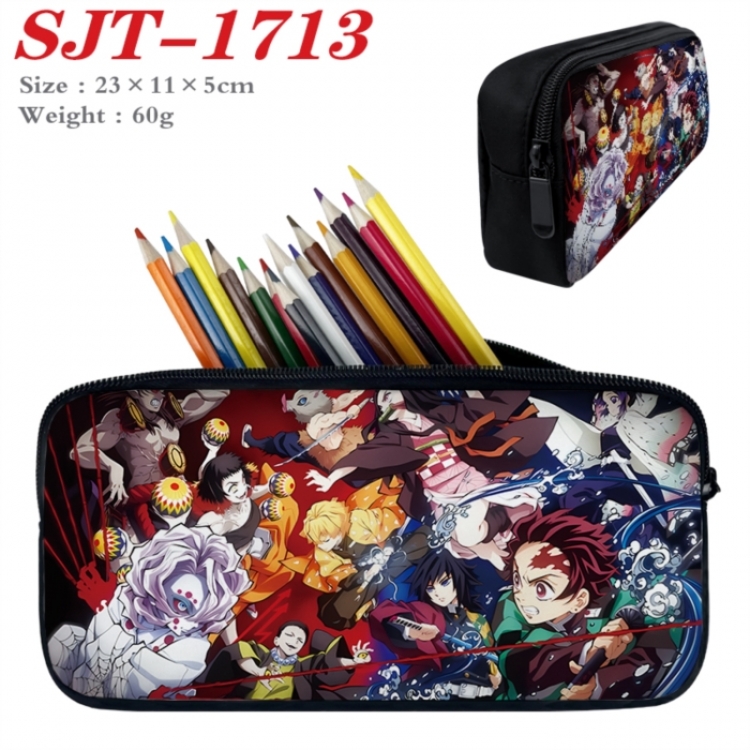 Demon Slayer Kimets Anime nylon student pencil case 23x11x5cm 