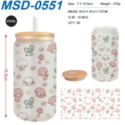 sanrio Anime frosted glass cup...