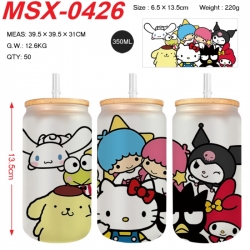 sanrio Anime frosted glass cup...