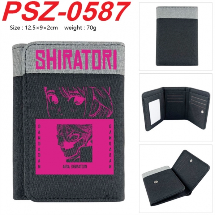 Dandadan Anime color blocked three fold concealed wallet 12.5X9X2CM 70G