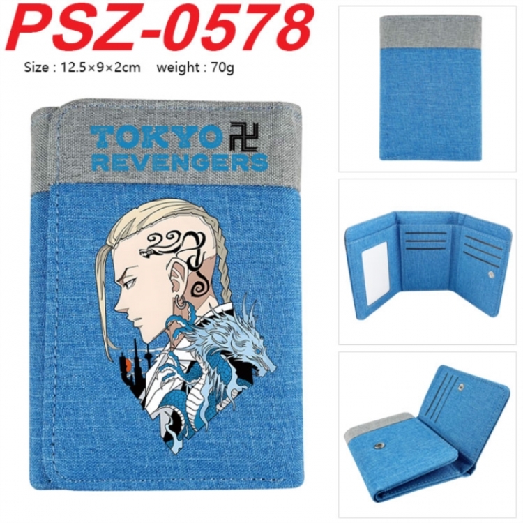 Tokyo Revengers Anime color blocked three fold concealed wallet 12.5X9X2CM 70G