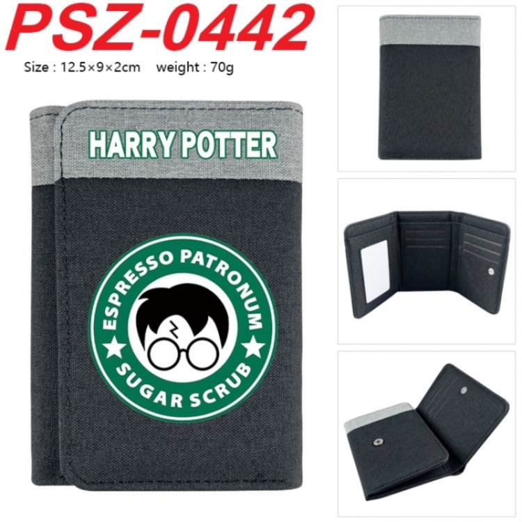 Harry Potter Anime color blocked three fold concealed wallet 12.5X9X2CM 70G