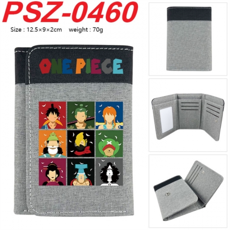 One Piece Anime color blocked three fold concealed wallet 12.5X9X2CM 70G