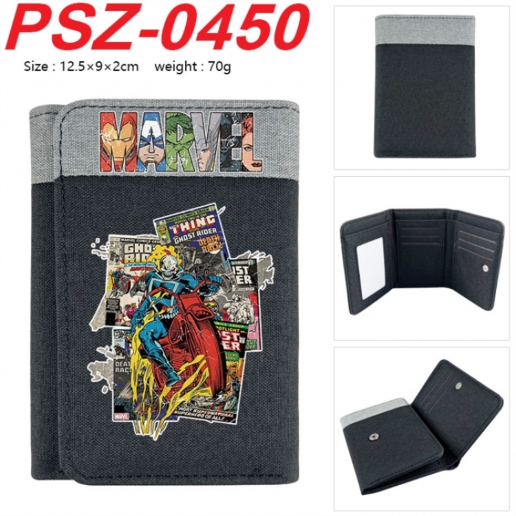 Marvel Anime color blocked three fold concealed wallet 12.5X9X2CM 70G