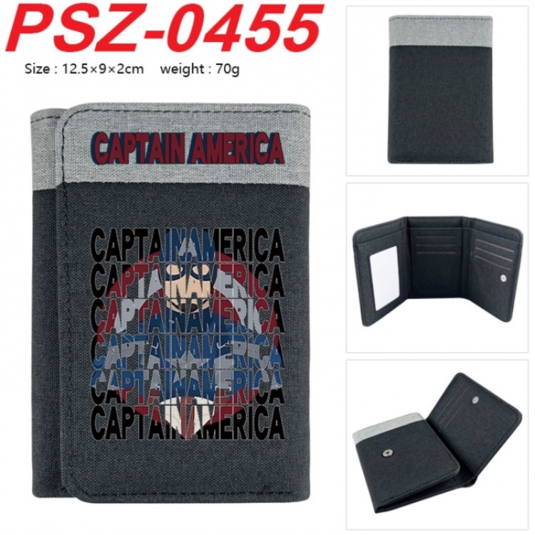 Marvel Anime color blocked three fold concealed wallet 12.5X9X2CM 70G