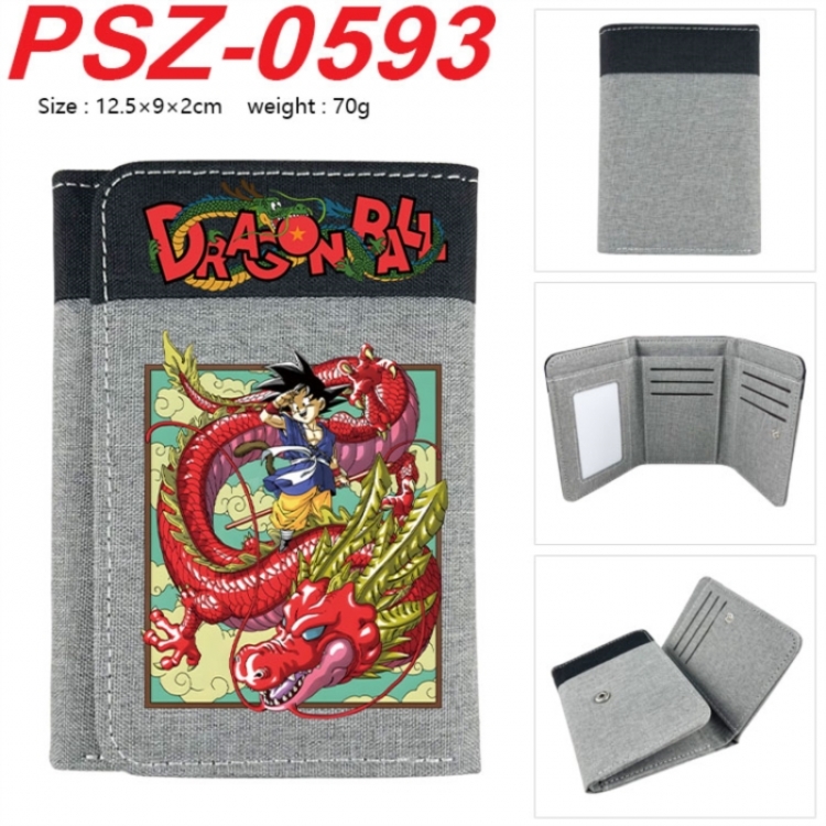 DRAGON BALL Anime color blocked three fold concealed wallet 12.5X9X2CM 70G