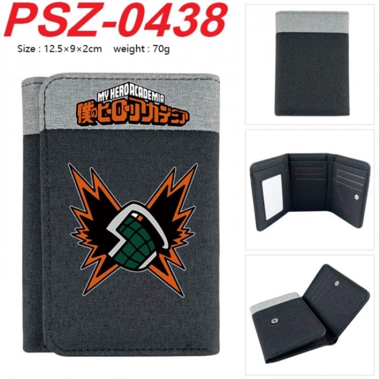 My Hero Academia Anime color blocked three fold concealed wallet 12.5X9X2CM 70G