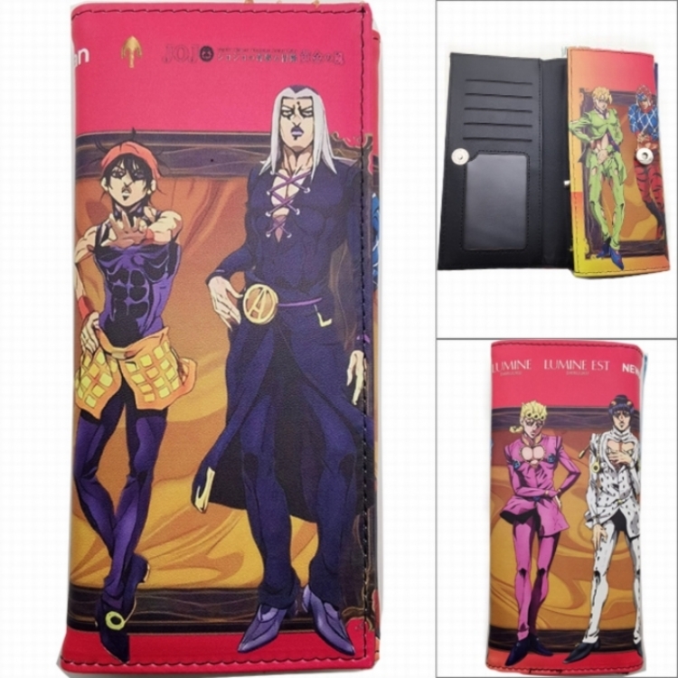 JoJos Bizarre Adventure Anime Long Tri-Fold Wallet Wallet with Colorful Snaps PK-102