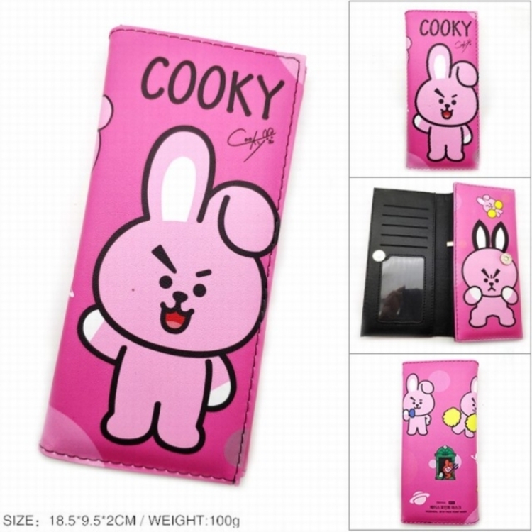 BTS Anime Long Tri-Fold Wallet Wallet with Colorful Snaps PK-141