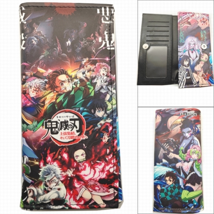 Demon Slayer Kimets Anime Long Tri-Fold Wallet Wallet with Colorful Snaps