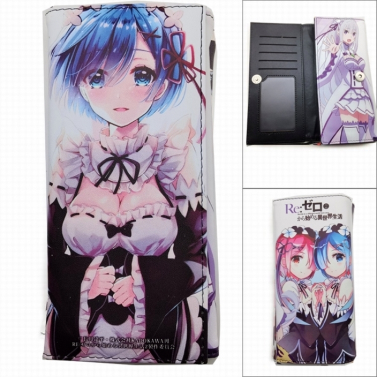 Re:Zero kara Hajimeru Isekai Seikatsu Anime Long Tri-Fold Wallet Wallet with Colorful Snaps