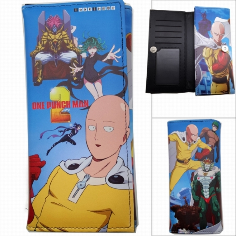 One Punch Man Anime Long Tri-Fold Wallet Wallet with Colorful Snaps