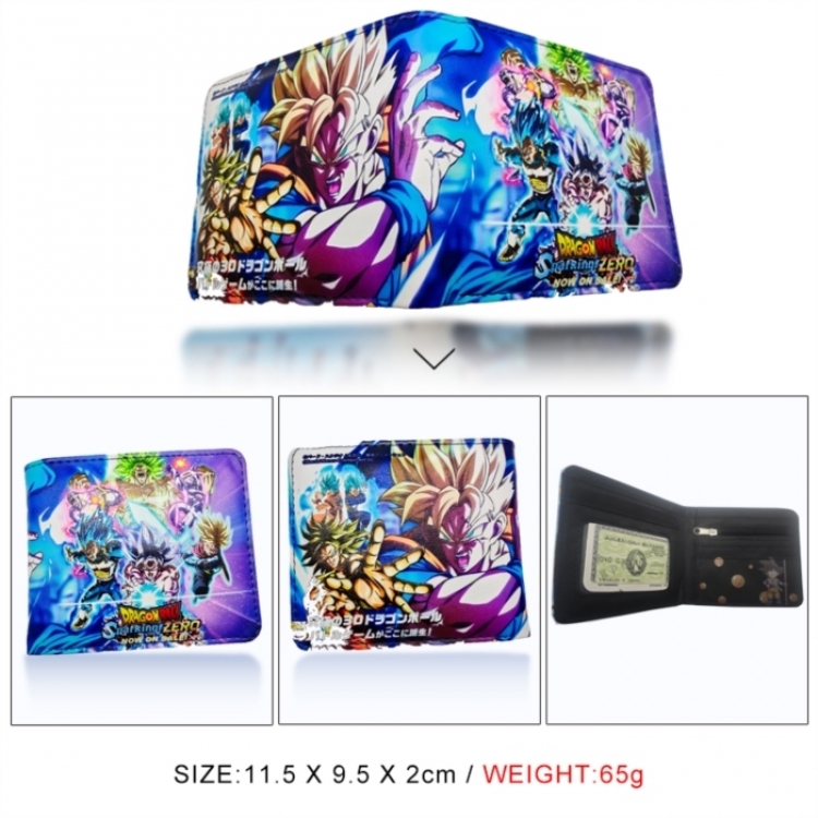 DRAGON BALL 3D concave convex two fold short card wallet wallet wallet 11X9.5X2cm 65G