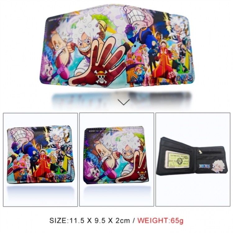 One Piece 3D concave convex two fold short card wallet wallet wallet 11X9.5X2cm 65G