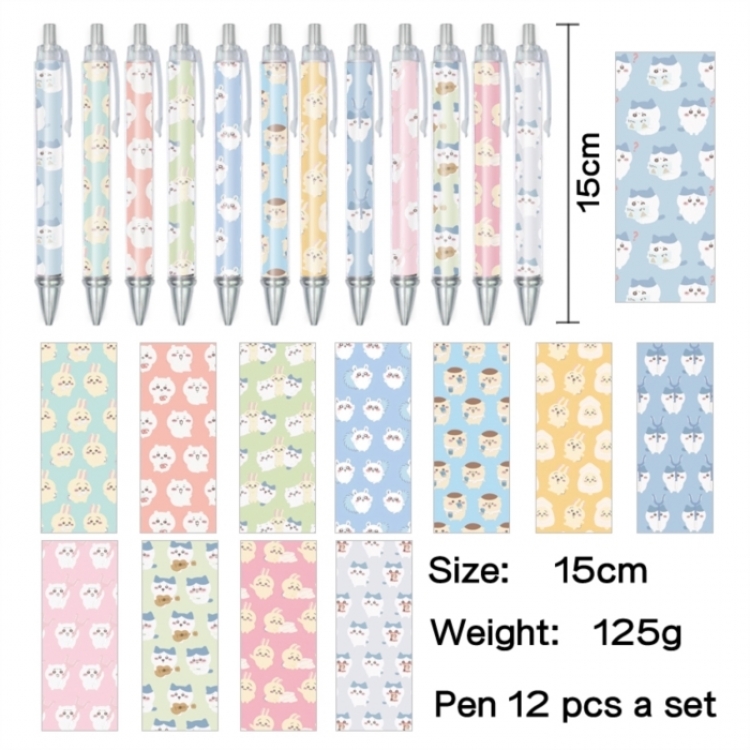 Chiikawa Anime peripheral student color picture ballpoint pen neutral pen 15cm a set of 12