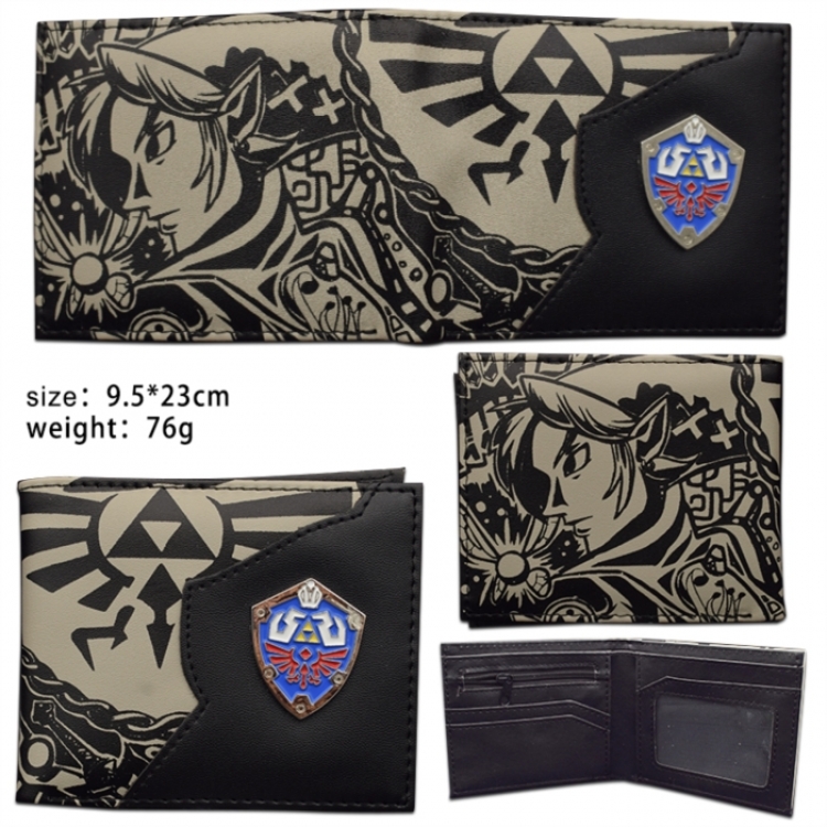 The Legend of Zelda  Hardware PU wallet short two-fold wallet 9.5X23.5CM 86G