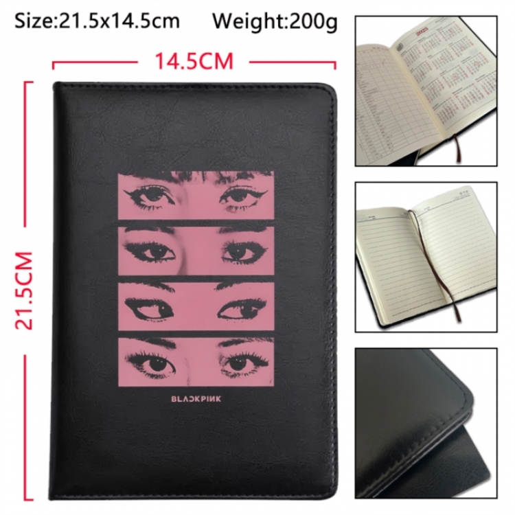 BLACK PINK Anime Printed PU Car Thread Notebook Hard Cover 21.5x14.5cm