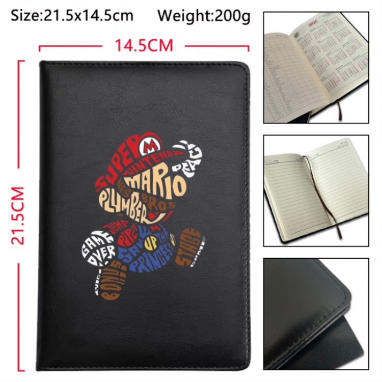 Super Mario Anime Printed PU Car Thread Notebook Hard Cover 21.5x14.5cm