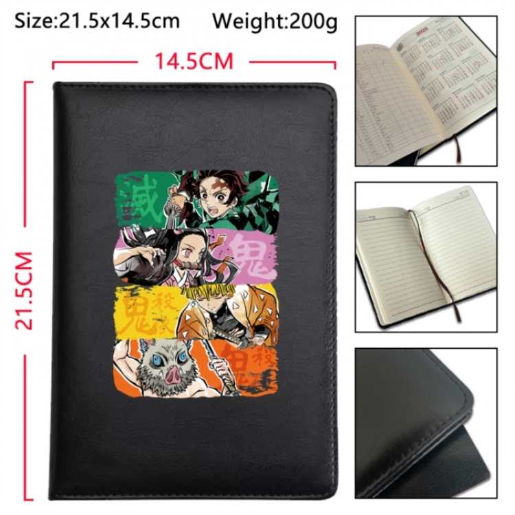 Demon Slayer Kimets Anime Printed PU Car Thread Notebook Hard Cover 21.5x14.5cm