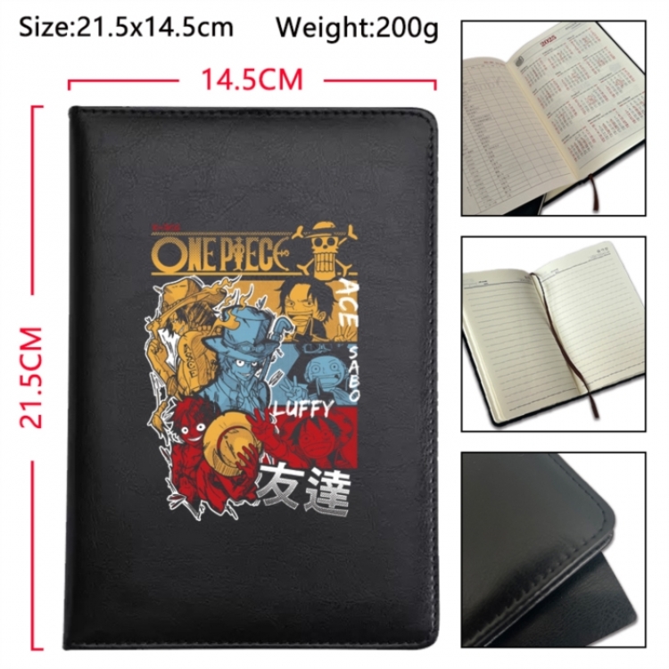 One Piece Anime Printed PU Car Thread Notebook Hard Cover 21.5x14.5cm