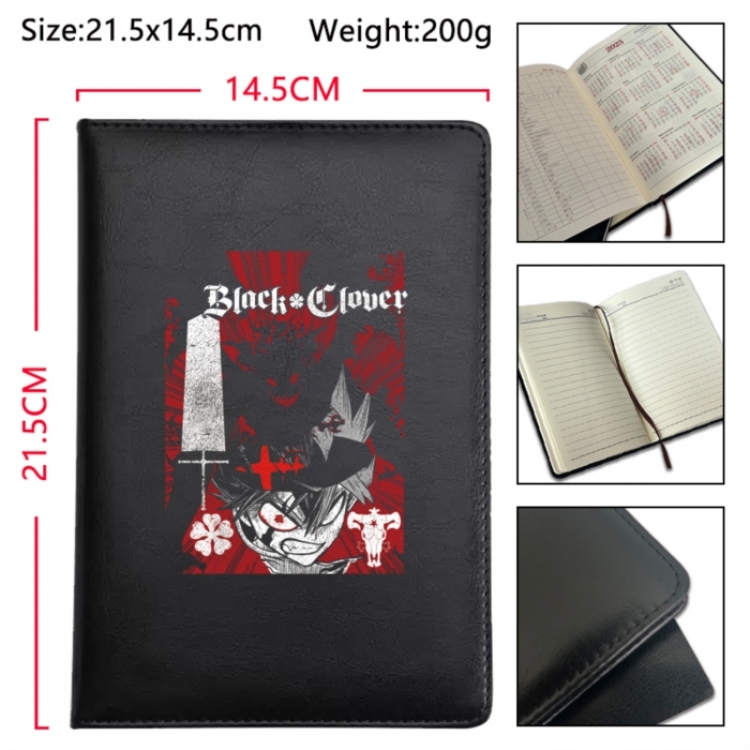 Black Clover Anime Printed PU Car Thread Notebook Hard Cover 21.5x14.5cm