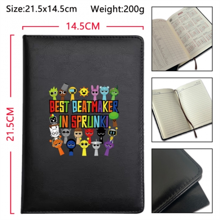 Sprunki Anime Printed PU Car Thread Notebook Hard Cover 21.5x14.5cm