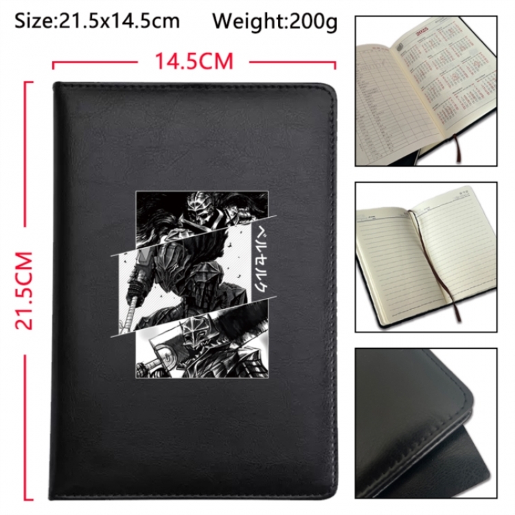 Berserk Anime Printed PU Car Thread Notebook Hard Cover 21.5x14.5cm