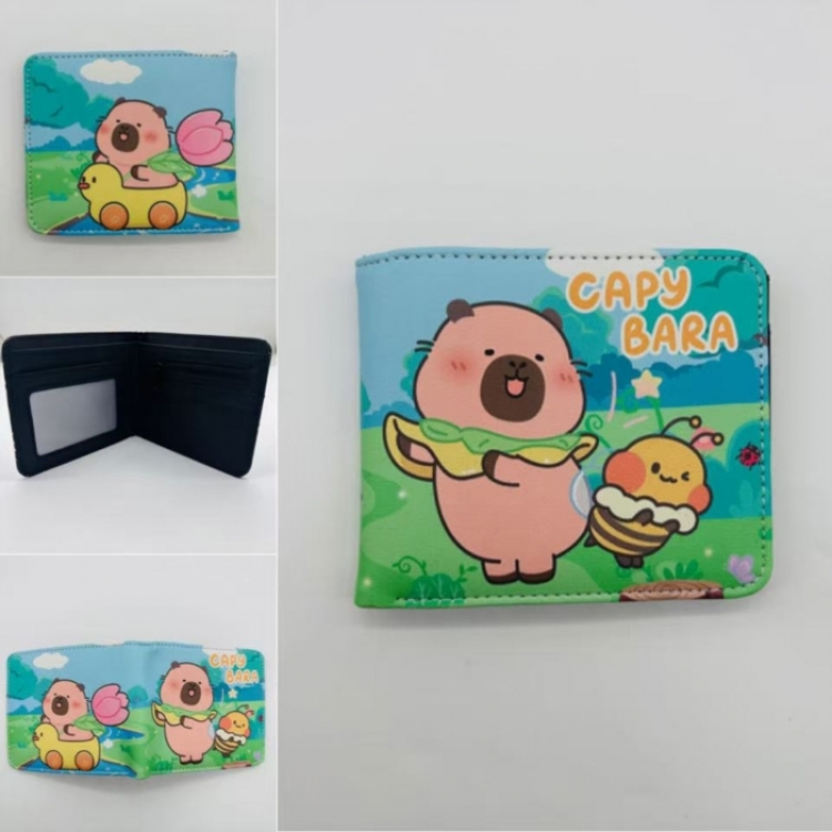Kapibala Full color Two fold short card case wallet 11X9.5CM